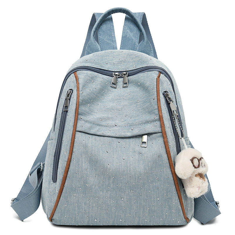 Casual Denim-Style Backpack