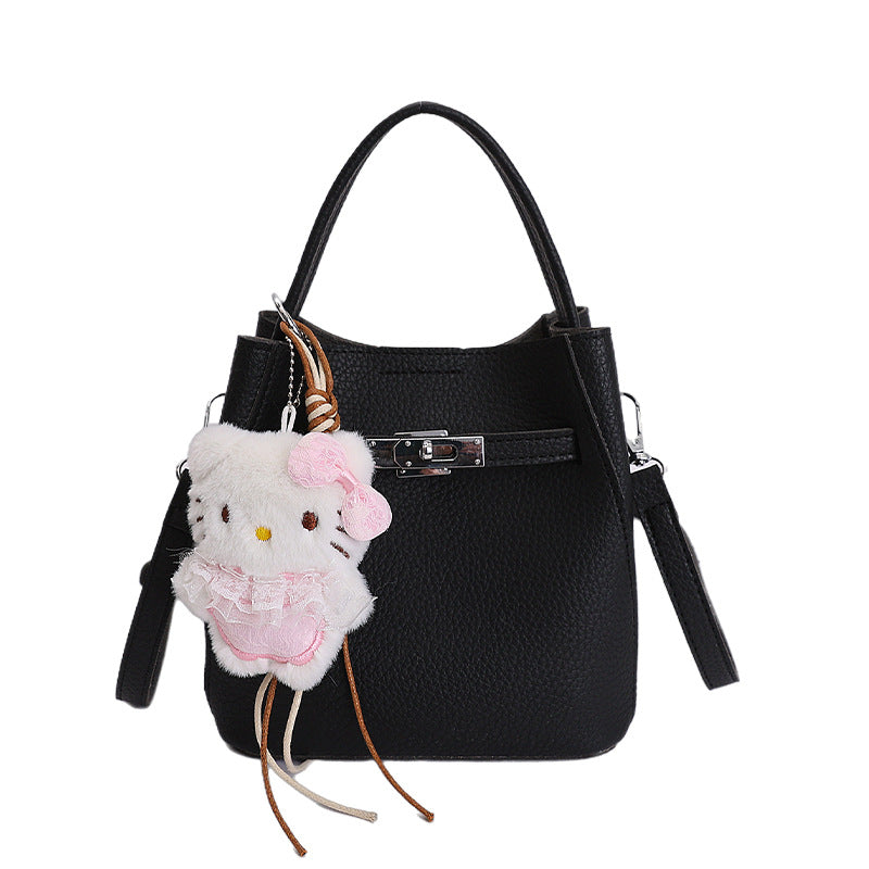 Women's mini handbag with cute charm-https://detail.1688.com/offer/1015137511395.html-Calm Wears-Black-Size: without pendant-Calm Wears