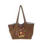 Cotton bag with playful dog motif