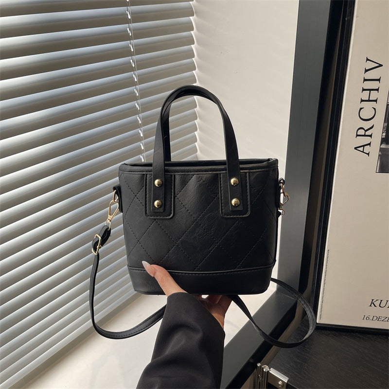 Women's elegant mini bucket bag with detachable shoulder strap-https://detail.1688.com/offer/1025339066405.html-Calm Wears-Black-nothing-Calm Wears