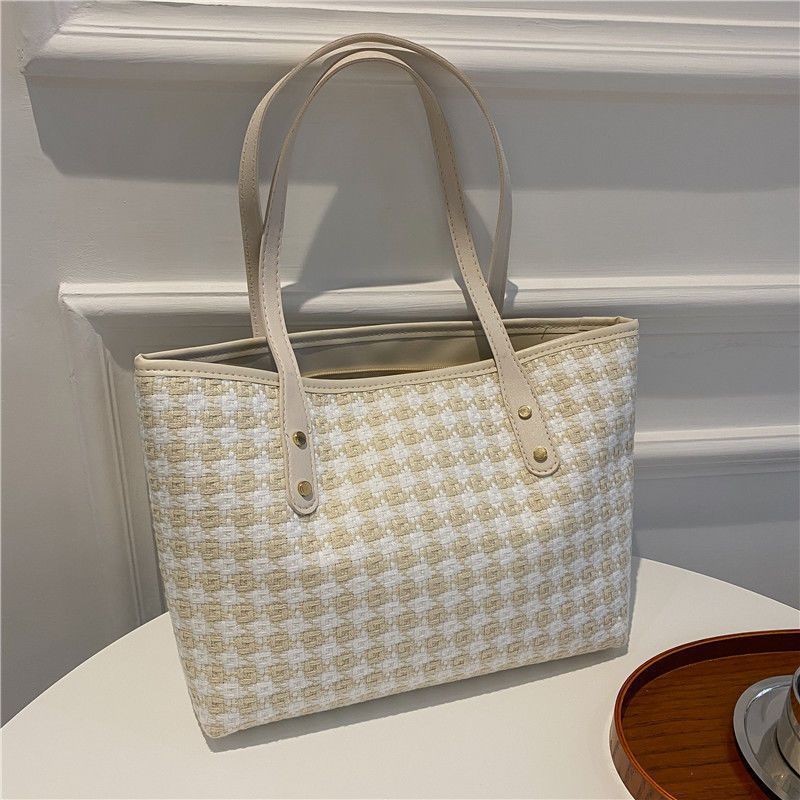 Woven Pattern Beach Tote Bag
