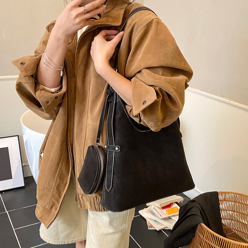 Women's shoulder bag with removable mini organizer-https://detail.1688.com/offer/993238846657.html-Calm Wears-Black-nothing-Calm Wears
