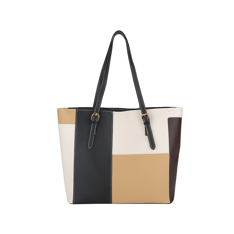 Stylish Color Block Tote Bag