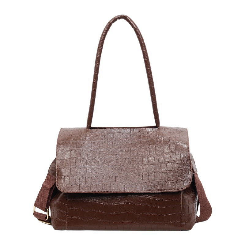 Women's shoulder bag in elegant crocodile look with adjustable shoulder strap-https://detail.1688.com/offer/996543631623.html-Calm Wears-Braun-nothing-Calm Wears