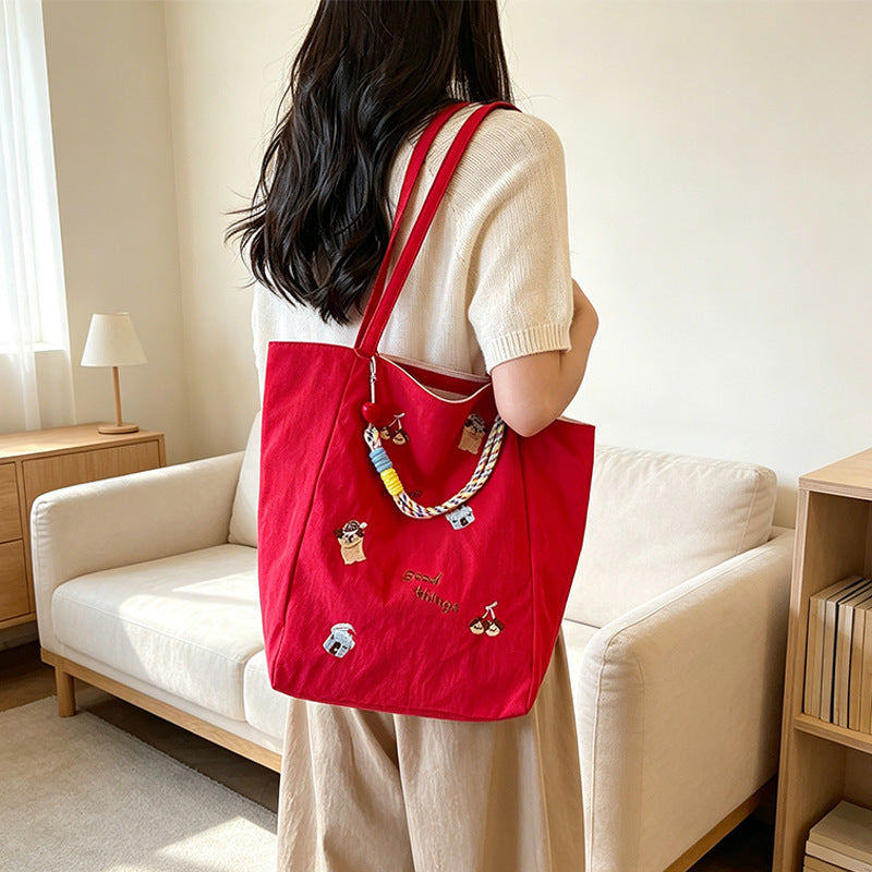Embroidered Casual Tote