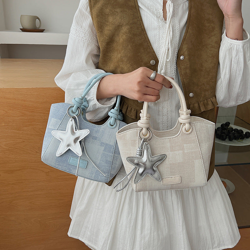 Women's Mini Handbag with Fashionable Star Keychain