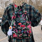 Leisure backpack with colorful floral pattern