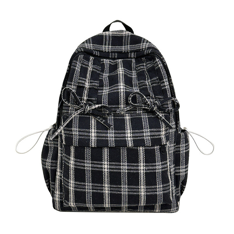 Checked Casual Drawstring Backpack