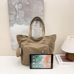 WoSpacious Multi-Pocket Canvas Tote Bag
