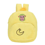 Plush children's backpack with cute monkey design