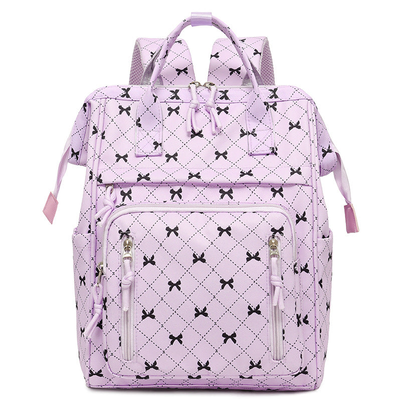 Stylish Bow-Printed Backpack