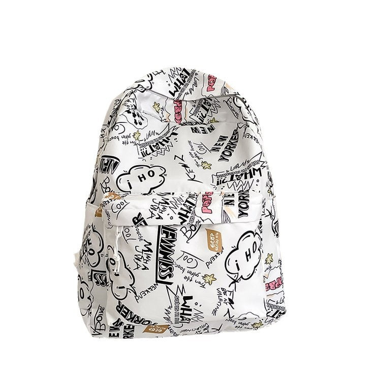 Backpack with Creative Graffiti Design