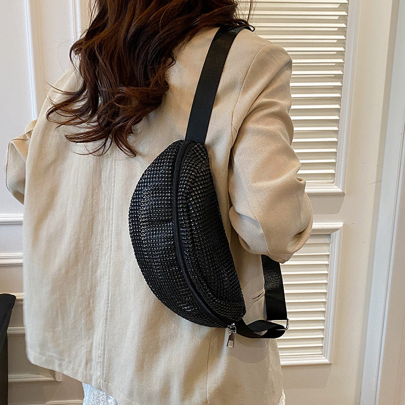 Shimmering Rhinestone-Embellished Fanny Pack