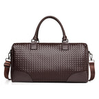 Premium Woven Leather Weekender Bag