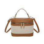 WoChic Leather and Fabric Crossbody Bag