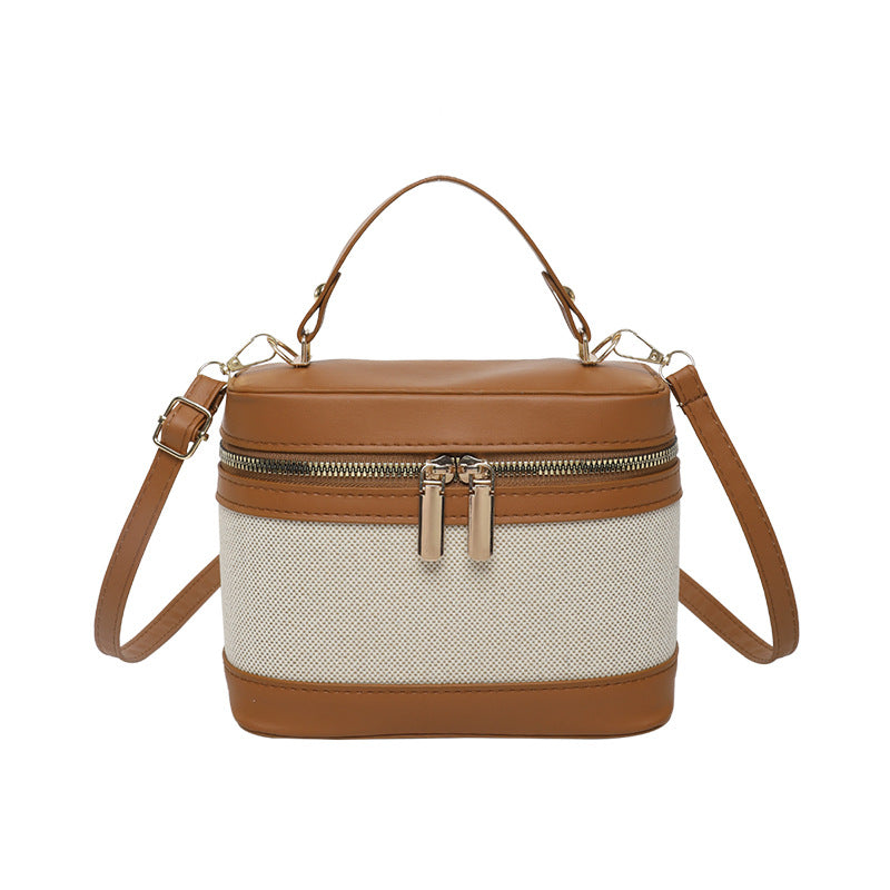WoChic Leather and Fabric Crossbody Bag