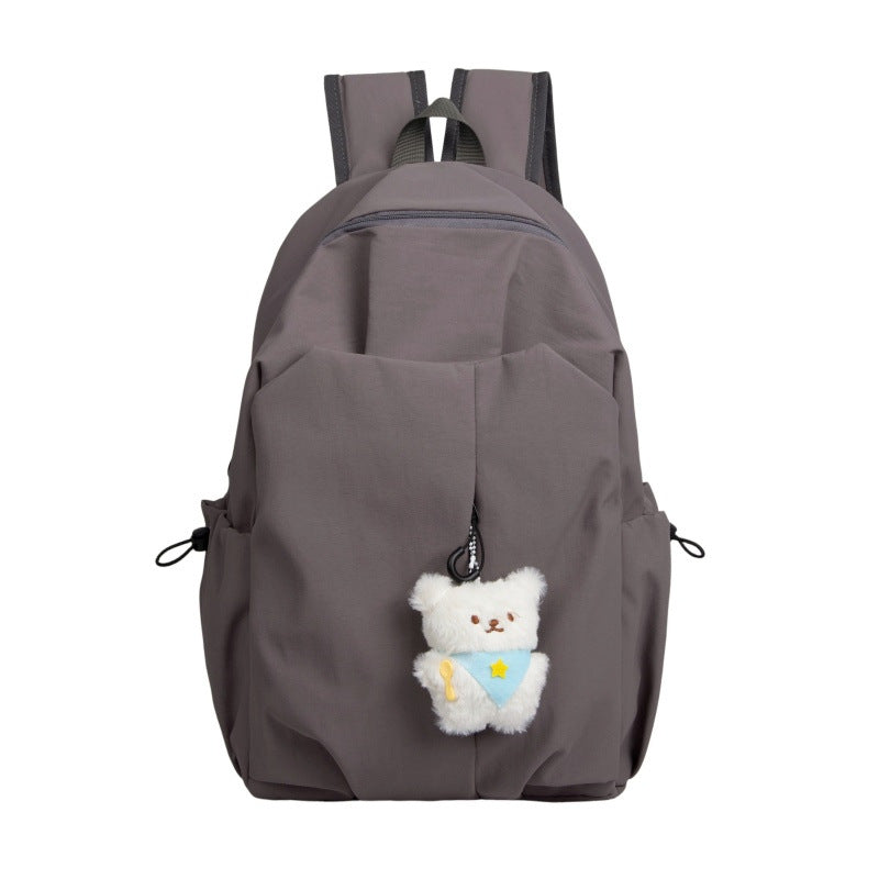 Backpack with High-Quality Craftsmanship and Cute Teddy Pendant
