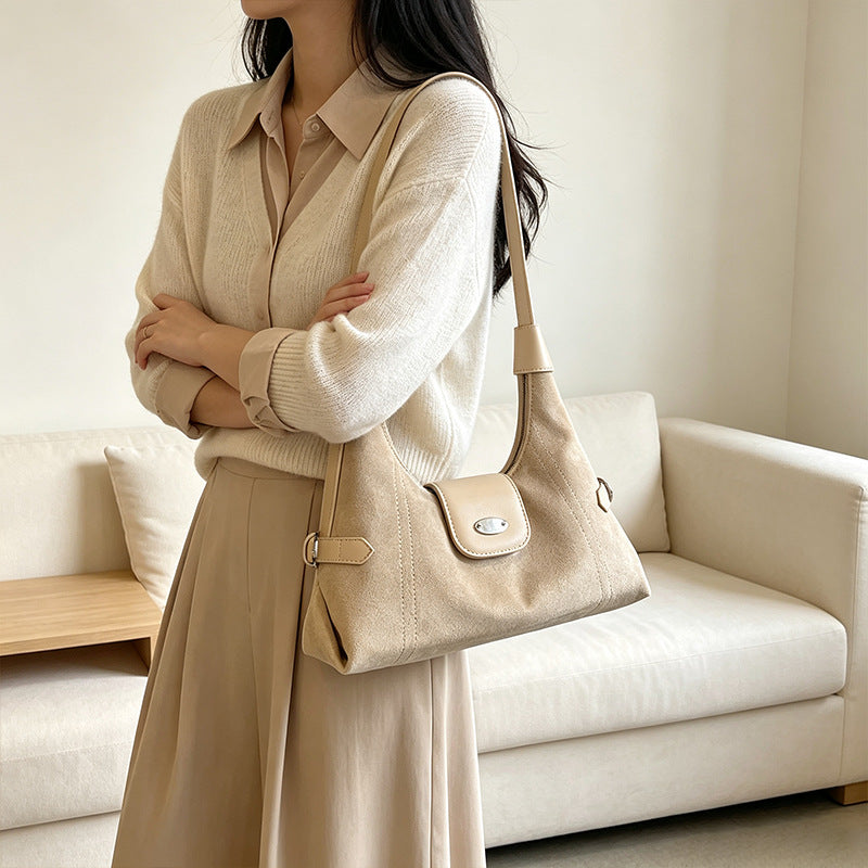 Stylish Suede Shoulder Bag