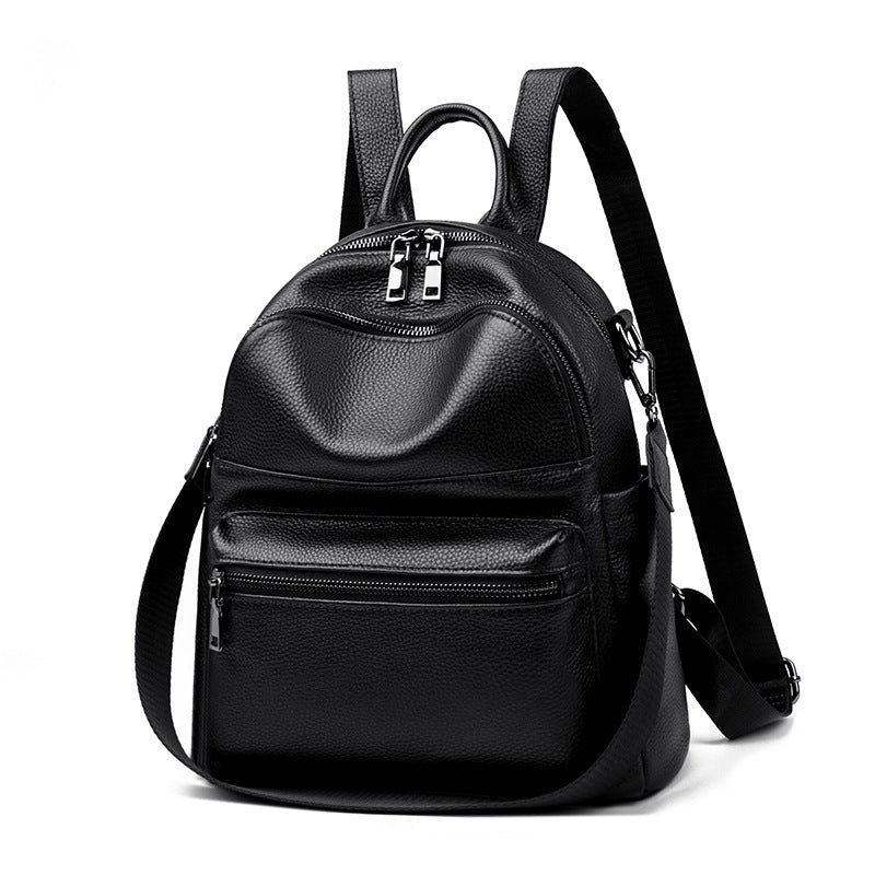 Premium Leather Multi-Pocket Backpack