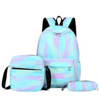 Stylish backpack with matching crossbody bag and pencil case