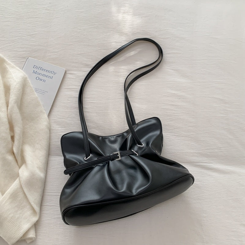 Women's shoulder bag made of high-quality synthetic leather with adjustable drawstring-https://detail.1688.com/offer/1032927466117.html-Calm Wears-Black-nothing-Calm Wears