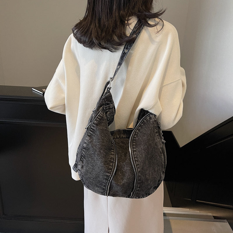 Fashionable Denim Shoulder Bag Calm Wears