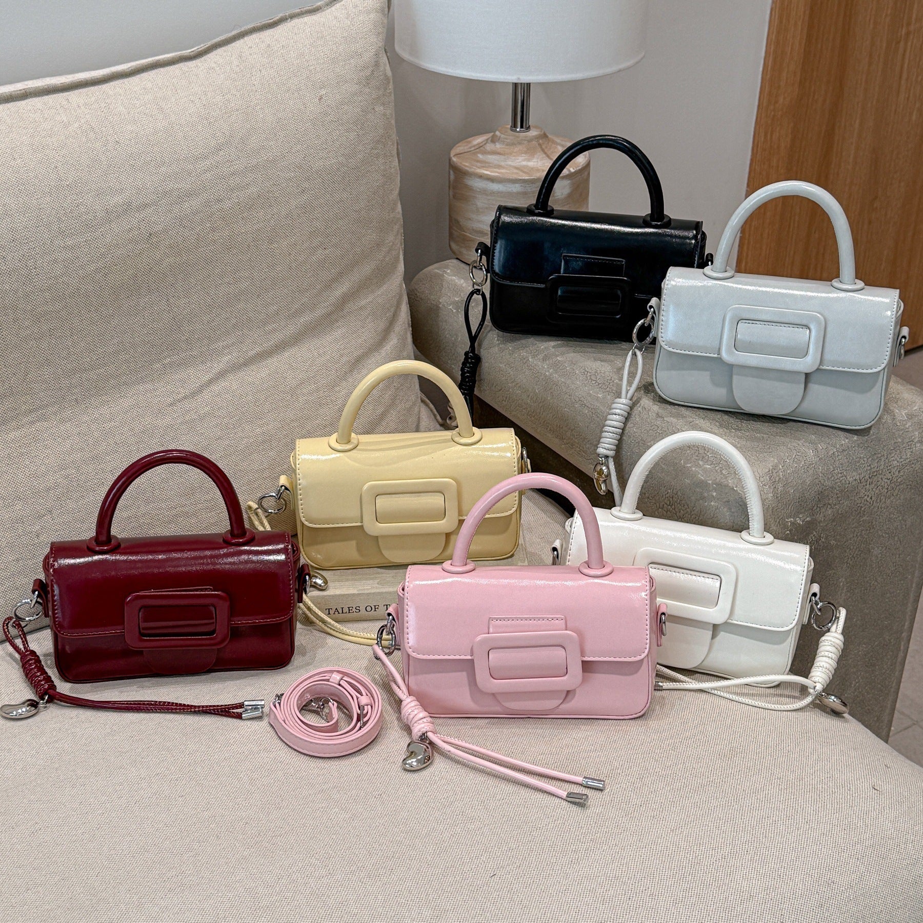 Ladies Mini Handbag with decorative snap closure-https://detail.1688.com/offer/1023673398938.html-Calm Wears-Yellow-Size: without pendant-Calm Wears