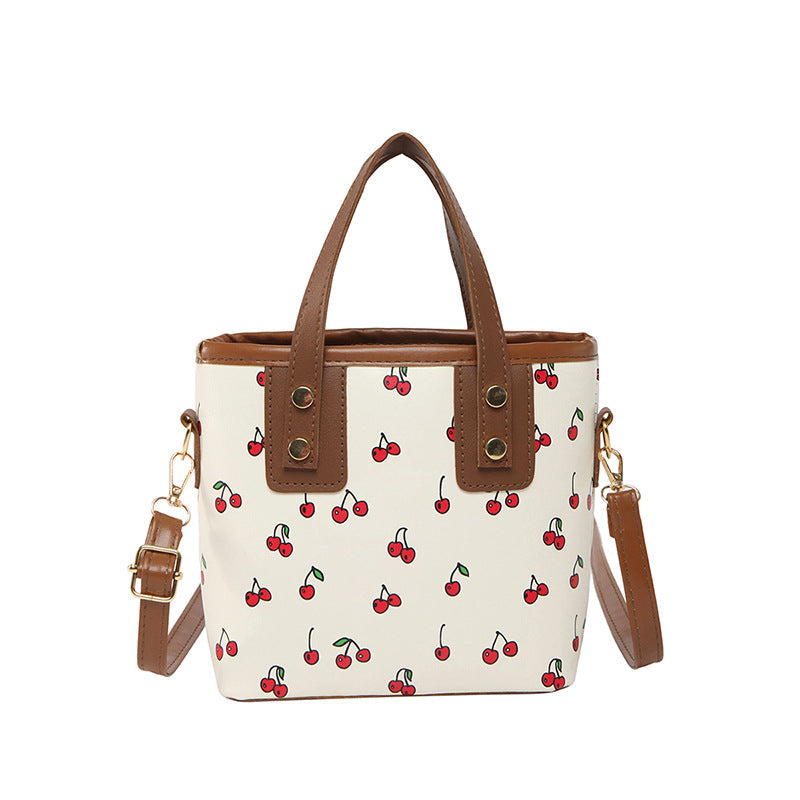 Women's mini handbag with fruity cherry design