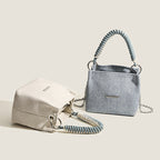 Women's Denim Mini Handbag with Elegant Chain Strap