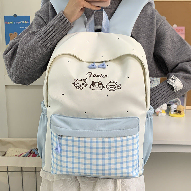 Cute Animal Embroidered Backpack Calm Wears