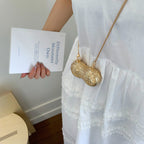 Glamorous Rhinestone Peanut-Shaped Crossbody Bag