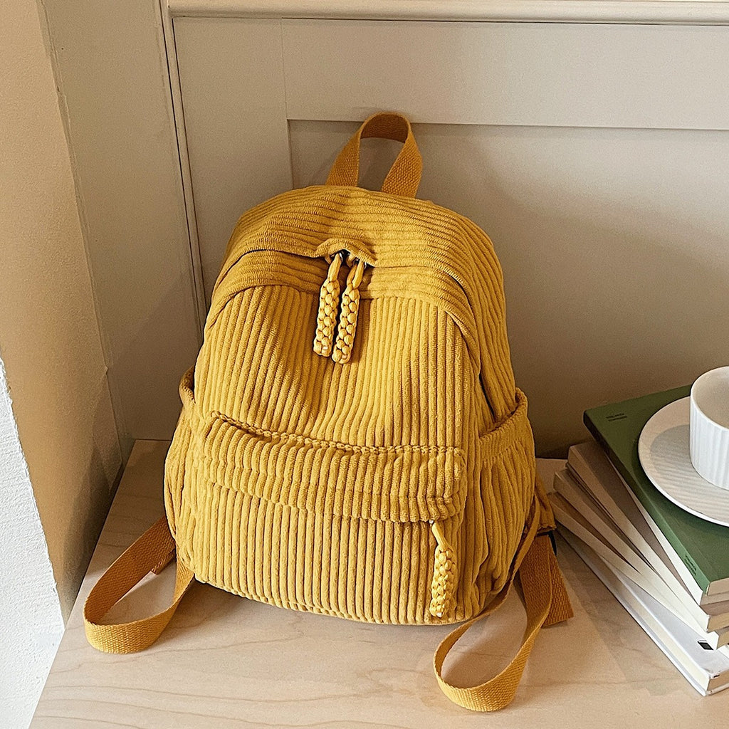 Corduroy Multi-Pocket Backpack