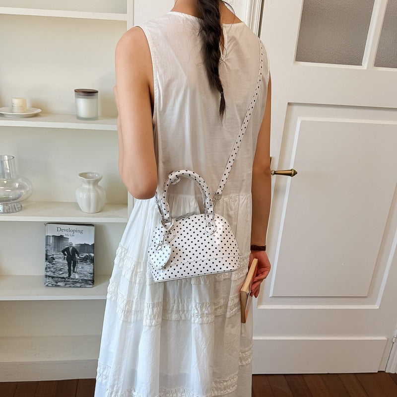Women’s mini handbag with playful polka dot pattern and detachable shoulder strap-https://detail.1688.com/offer/1060207738711.html-Calm Wears-White-nothing-Calm Wears