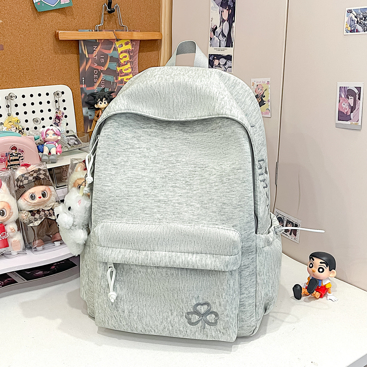 Spacious Multi-Compartment School Backpack-https://detail.1688.com/offer/1067259806115.html-Calm Wears-Light Gray-Calm Wears