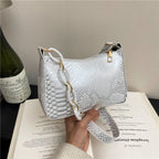 Stylish Textured Snakeskin Effect Handbag
