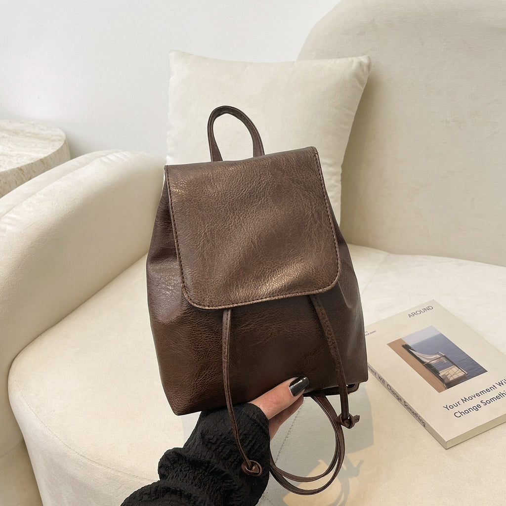 Cute Cat-Themed Faux Leather Backpack