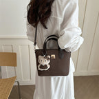 Ladies trendy mini bag with high-quality crocodile pattern and removable plush toy charm