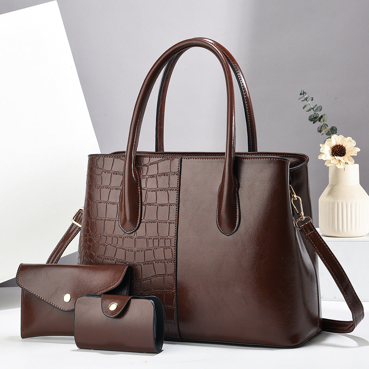 Women's tote bag with removable accessories-https://detail.1688.com/offer/1037927878258.html-Calm Wears-Braun-3351323-Calm Wears