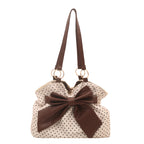 WoCharming Polka Dot Bow Tote Bag