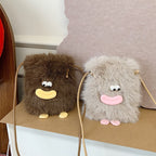 Plush shoulder bag with unique character design