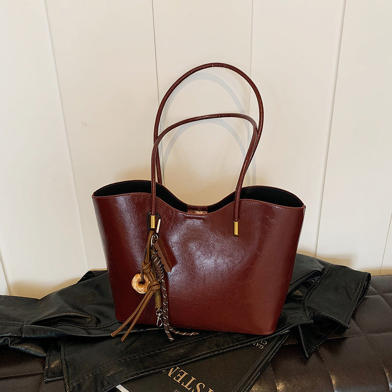 Women's high-quality tote bag with elegant design-https://detail.1688.com/offer/849985092289.html-Calm Wears-Braun-Size: no pendants-Calm Wears