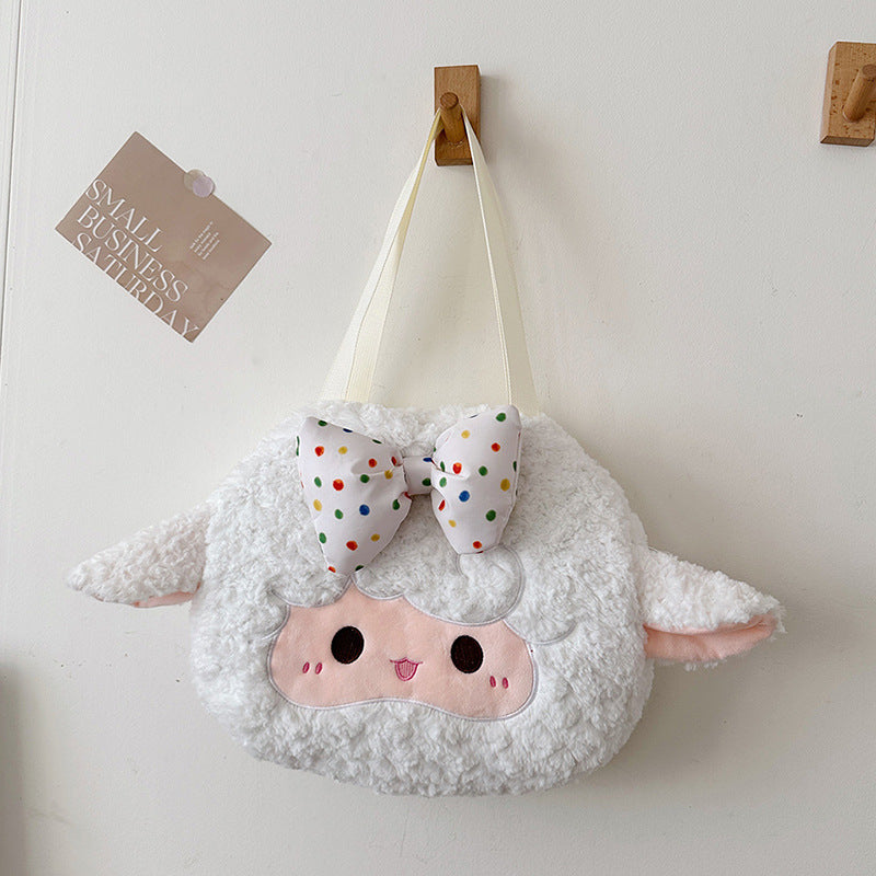 Plush Backpack with Cute Lamb Design