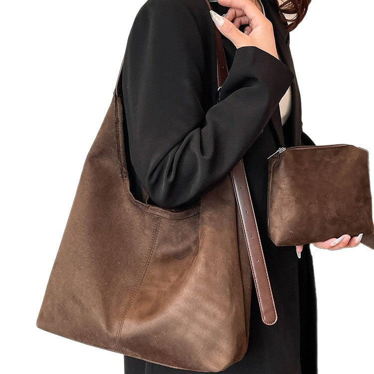 Soft Suede Hobo Shoulder Bag