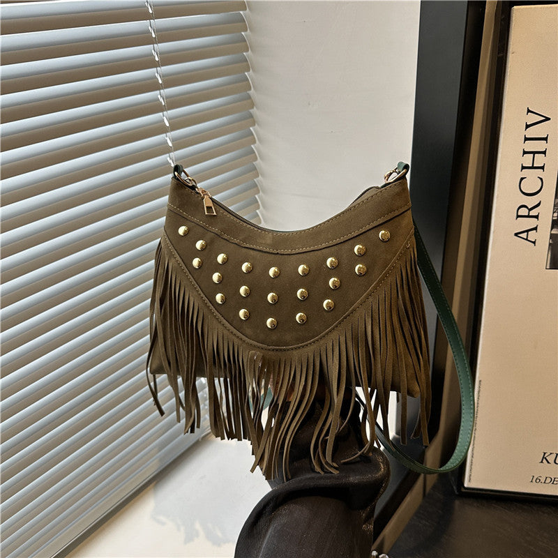 Bohemian Fringe Detail Crossbody Bag