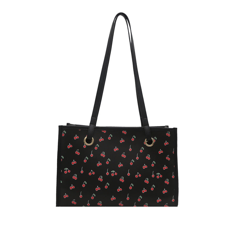 Playful Cherry Print Tote Bag