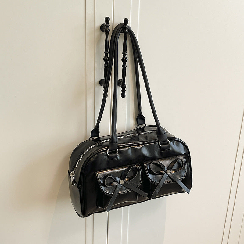 Stylish Multifunctional Handbag with Bow Detail