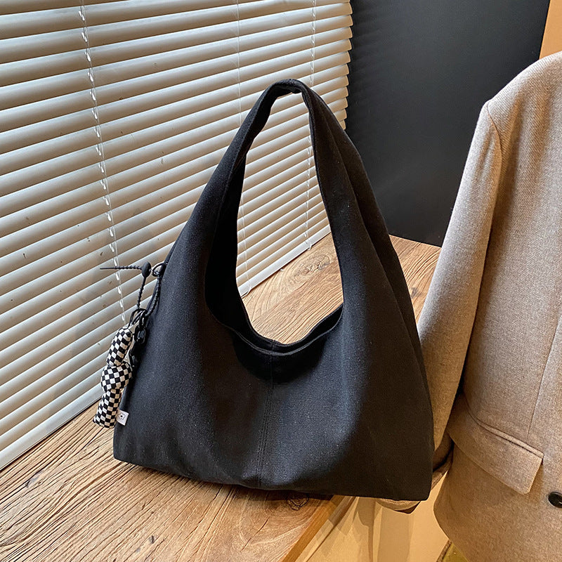 Women's fashionable tote bag with innovative carrying opening-https://detail.1688.com/offer/1008632173104.html-Calm Wears-Black-Size: With pendant-Calm Wears
