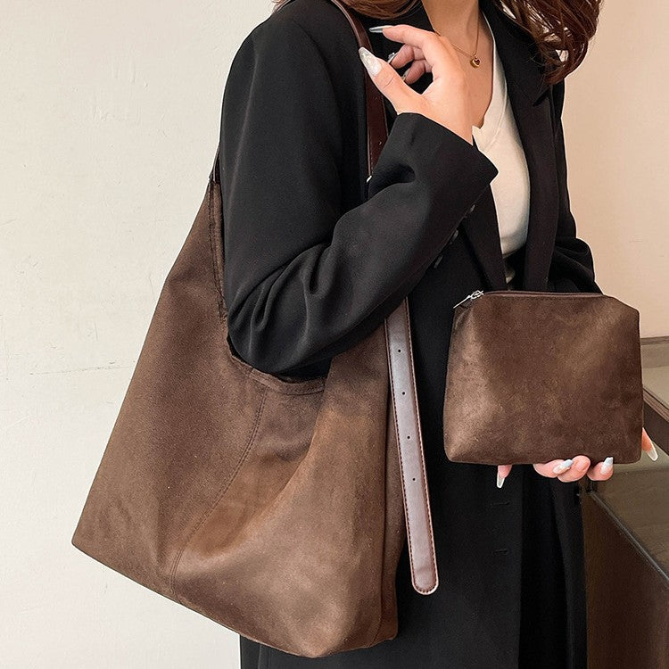 Soft Suede Hobo Shoulder Bag
