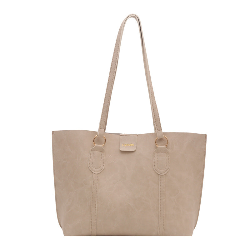 Women's elegant shopping bag with textured design-https://detail.1688.com/offer/1007496887496.html-Calm Wears-Khaki-nothing-Calm Wears
