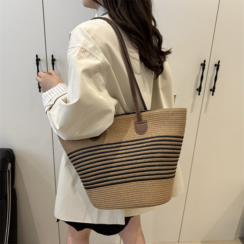 Stylish Straw Beach Tote Bag